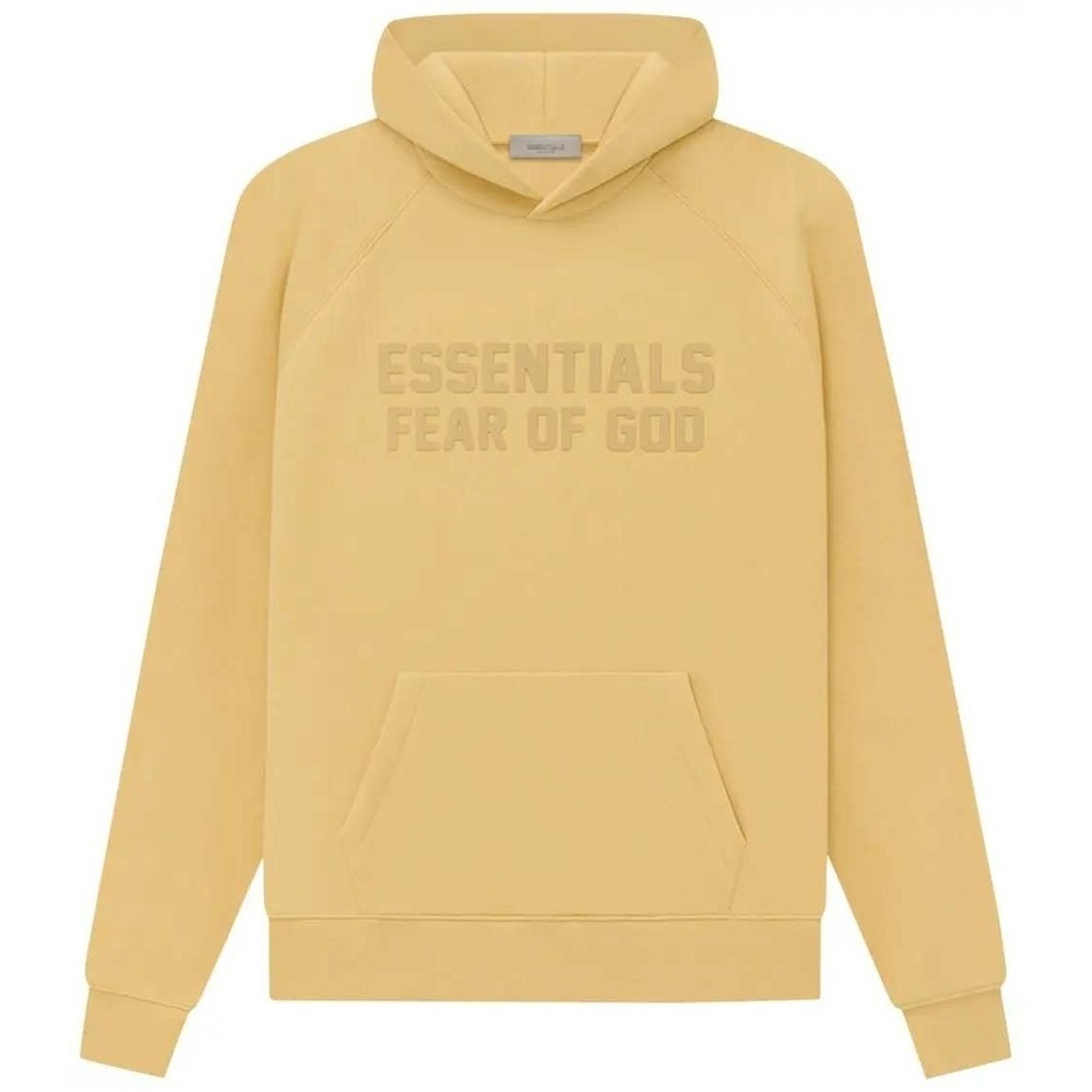 Fear of God Essentials Light Tuscan Hoodie Size Large Pullover Logo NWT
